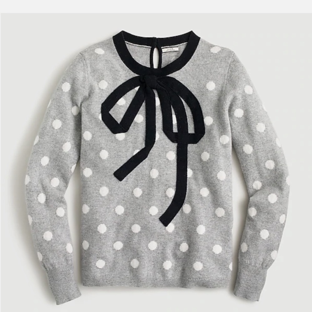 J. Crew Polka Dot Cashmere Sweater XXS - Picture 4 of 14